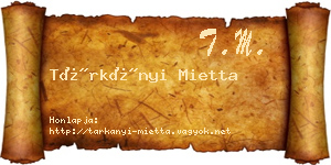 Tárkányi Mietta névjegykártya